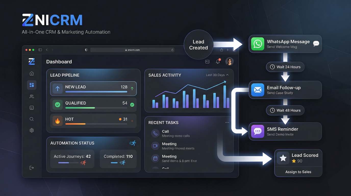 ZNICRM Dashboard Analytics View